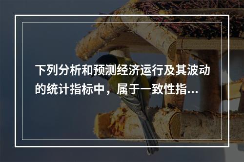 下列分析和预测经济运行及其波动的统计指标中，属于一致性指标的