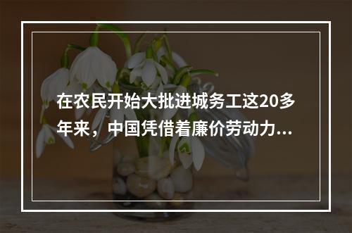 在农民开始大批进城务工这20多年来，中国凭借着廉价劳动力成为