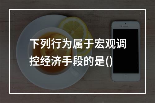 下列行为属于宏观调控经济手段的是()