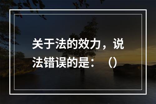 关于法的效力，说法错误的是：（）