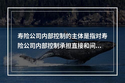 寿险公司内部控制的主体是指对寿险公司内部控制承担直接和间接作