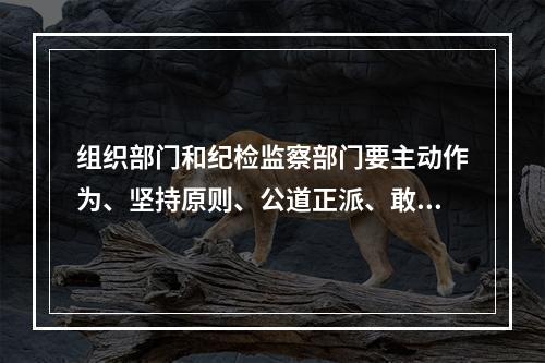 组织部门和纪检监察部门要主动作为、坚持原则、公道正派、敢于担