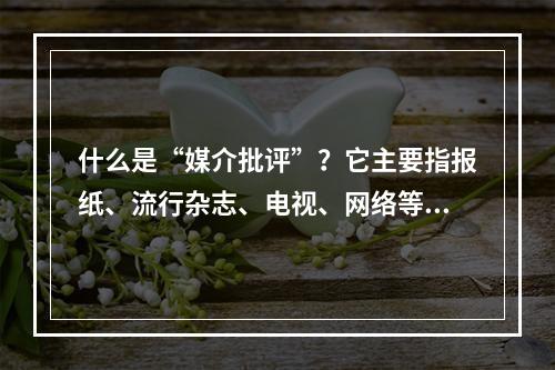 什么是“媒介批评”？它主要指报纸、流行杂志、电视、网络等现代