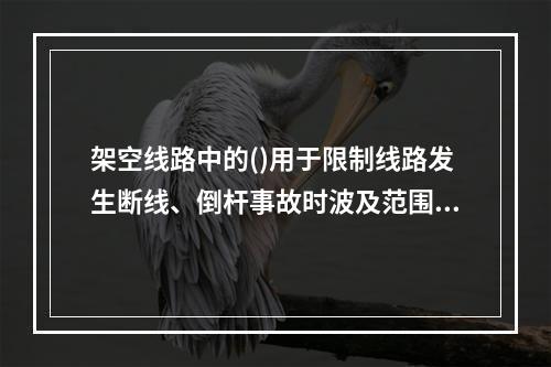 架空线路中的()用于限制线路发生断线、倒杆事故时波及范围。