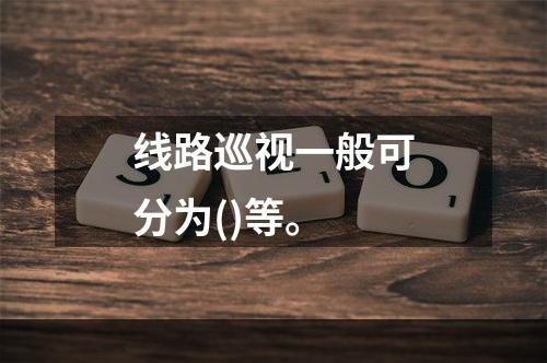 线路巡视一般可分为()等。