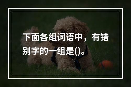 下面各组词语中，有错别字的一组是()。