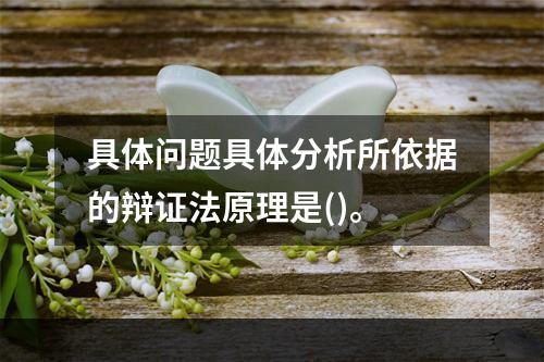 具体问题具体分析所依据的辩证法原理是()。