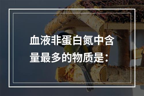 血液非蛋白氮中含量最多的物质是：