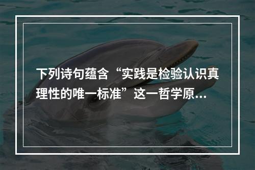 下列诗句蕴含“实践是检验认识真理性的唯一标准”这一哲学原理的