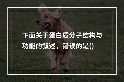 下面关于蛋白质分子结构与功能的叙述，错误的是()