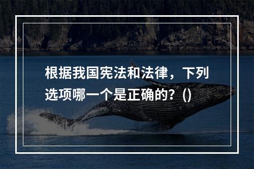 根据我国宪法和法律，下列选项哪一个是正确的？()