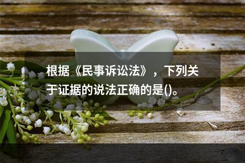 根据《民事诉讼法》，下列关于证据的说法正确的是()。