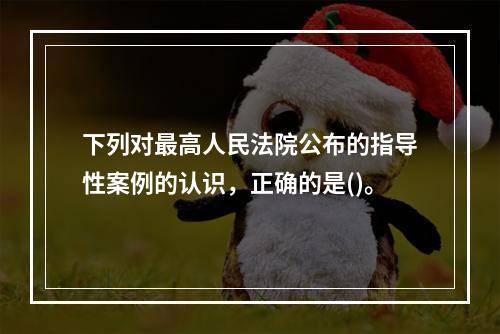 下列对最高人民法院公布的指导性案例的认识，正确的是()。