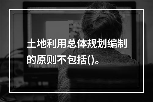 土地利用总体规划编制的原则不包括()。