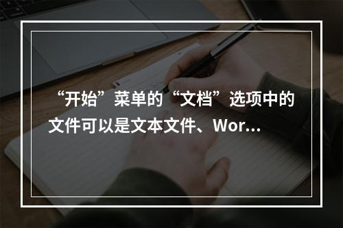 “开始”菜单的“文档”选项中的文件可以是文本文件、Word文