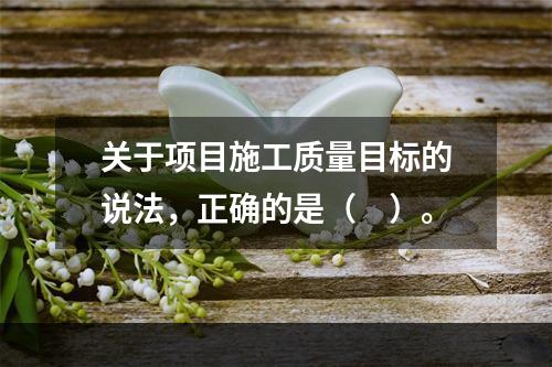 关于项目施工质量目标的说法，正确的是（　）。