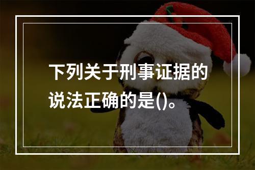 下列关于刑事证据的说法正确的是()。