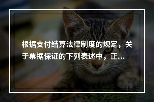 根据支付结算法律制度的规定，关于票据保证的下列表述中，正确的