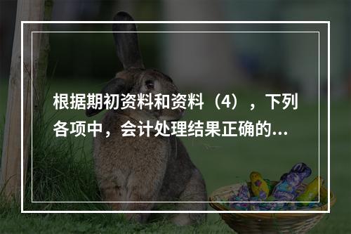 根据期初资料和资料（4），下列各项中，会计处理结果正确的是（