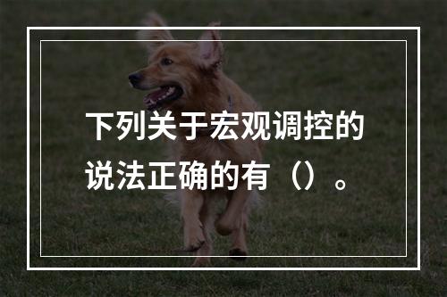 下列关于宏观调控的说法正确的有（）。