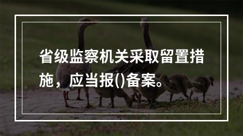 省级监察机关采取留置措施，应当报()备案。