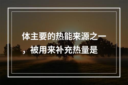 体主要的热能来源之一，被用来补充热量是