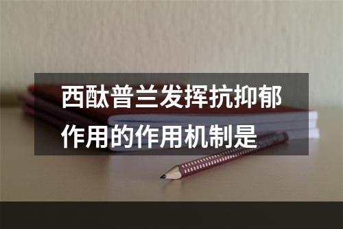 西酞普兰发挥抗抑郁作用的作用机制是