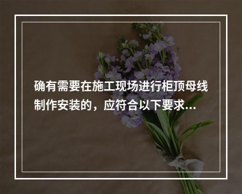 确有需要在施工现场进行柜顶母线制作安装的，应符合以下要求（）