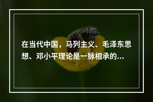 在当代中国，马列主义、毛泽东思想、邓小平理论是一脉相承的科学