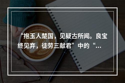 “抱玉人楚国，见疑古所闻。良宝终见弃，徒劳三献君”中的“玉”