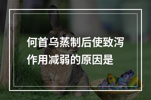 何首乌蒸制后使致泻作用减弱的原因是