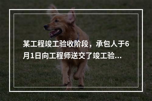 某工程竣工验收阶段，承包人于6月1日向工程师送交了竣工验收申