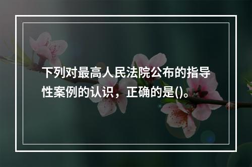 下列对最高人民法院公布的指导性案例的认识，正确的是()。