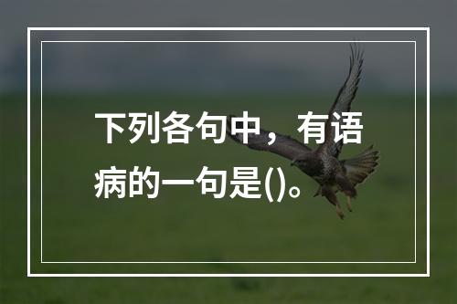 下列各句中，有语病的一句是()。