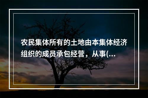 农民集体所有的土地由本集体经济组织的成员承包经营，从事()。