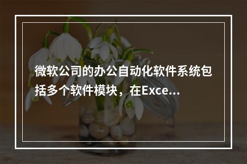 微软公司的办公自动化软件系统包括多个软件模块，在Excel软