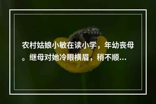 农村姑娘小敏在读小学，年幼丧母。继母对她冷眼横眉，稍不顺心意