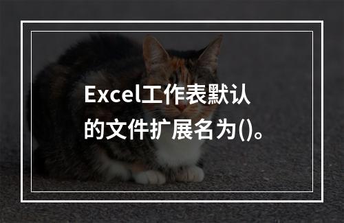 Excel工作表默认的文件扩展名为()。