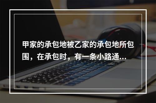 甲家的承包地被乙家的承包地所包围，在承包时，有一条小路通往甲