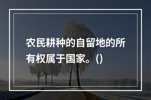 农民耕种的自留地的所有权属于国家。()