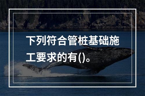 下列符合管桩基础施工要求的有()。