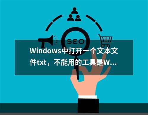 Windows中打开一个文本文件txt，不能用的工具是Wor