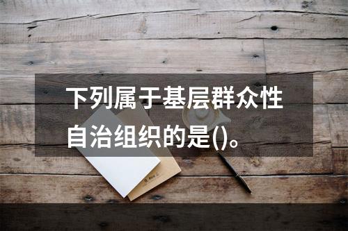 下列属于基层群众性自治组织的是()。