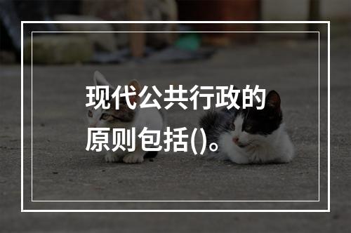 现代公共行政的原则包括()。