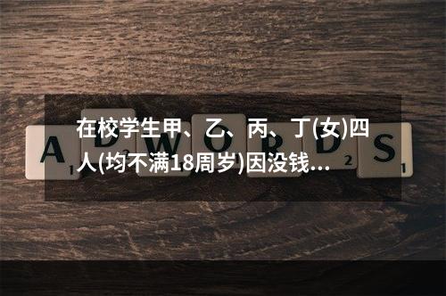 在校学生甲、乙、丙、丁(女)四人(均不满18周岁)因没钱上网