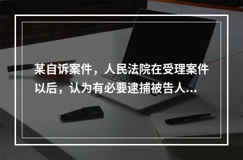 某自诉案件，人民法院在受理案件以后，认为有必要逮捕被告人，于