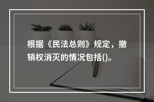 根据《民法总则》规定，撤销权消灭的情况包括()。