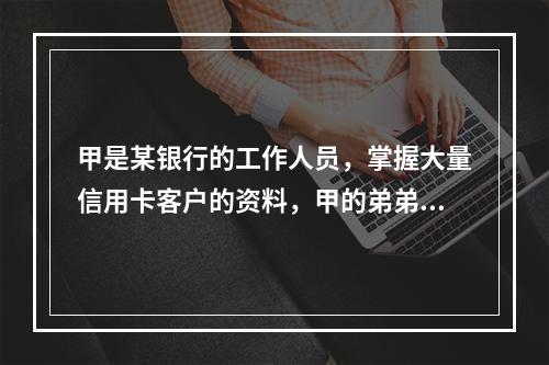 甲是某银行的工作人员，掌握大量信用卡客户的资料，甲的弟弟乙系