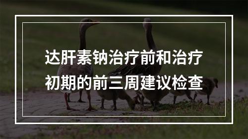 达肝素钠治疗前和治疗初期的前三周建议检查