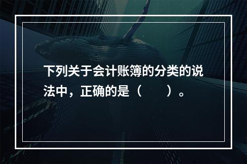 下列关于会计账簿的分类的说法中，正确的是（　　）。